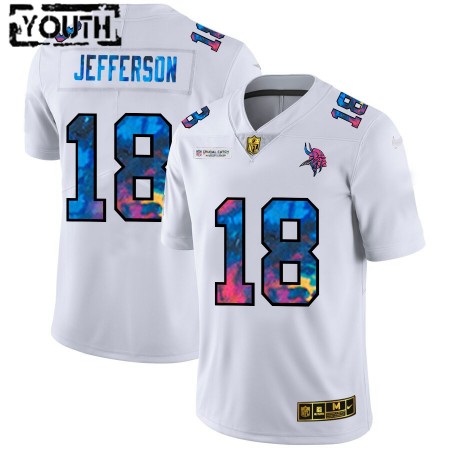 Maillot Enfant Minnesota Vikings Justin Jefferson 18 Nike 2020 Blanc Multicolore